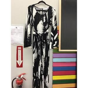 Civics a fox jumpsuit w rhinestones black and white stretch size medium new HSN